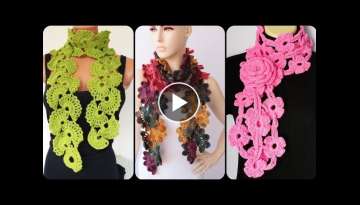 Latest Trending And Demanding Crochet Colorful Flowers Scarf Design And Pattern