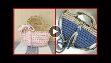 Unique Awesome crochet hand bags designing ideas 2021-22 patterns