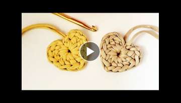Coraçao de Croche Com Fio de Malha - Tutorial de Croche - Crochet Heart - Crochet Tutorial
