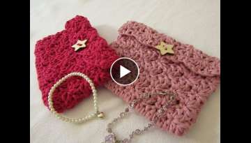 VERY EASY crochet mini shell stitch purse tutorial 