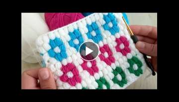How to Crochet Stitch Blanket - Cok Güzel Battaniye Lif Yelek Modeli