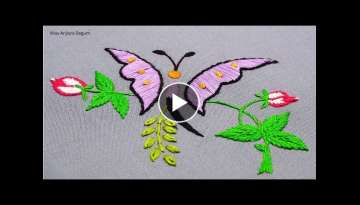 So Cute 3D Diy Butterfly Hand Embroidery Design by Miss Anjiara Begum