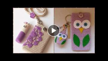Crochet simple to advance designs of mobile covers and pouches which you can make yourself
