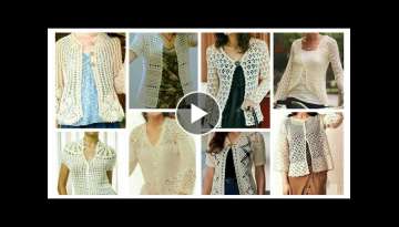 Very Beautiful& Creative Fancy Cotton Crochet Embroidered Lace pattern Cardigan Vest