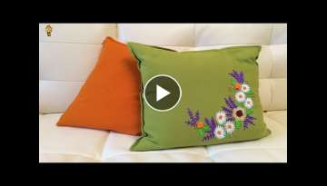 Super Easy Hand Embroidery Design for Your Cushion Cover