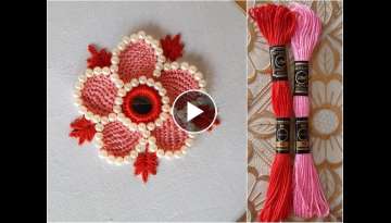 hand embroidery button hole stitch work flower embroidery design by new fashion design