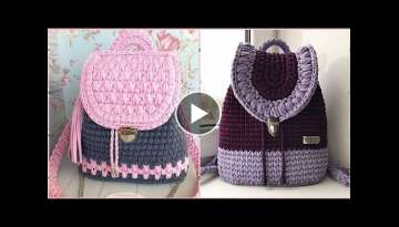 Crochet Stylish and Unique backpack School bags design and ideas