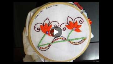 Hand Embroidery - Border design with double cast on stitch