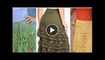 Most attractive Crochet mini skirt with beautiful lace Crochet trimmings