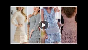 Vintage stunning Dresses || crochet knitting Embroidered || Lazy Skater || Ruffles Casual WEAR