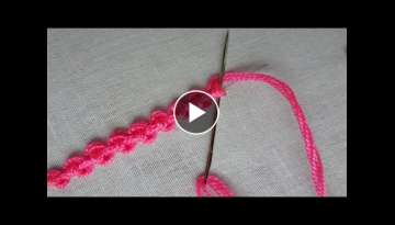 Basic hand embroidery tutorial, palestrina double knot stitch,twilling embroidery stitch