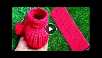 New design baby woollen boots in hindi step by step process|| Garam moje, socks