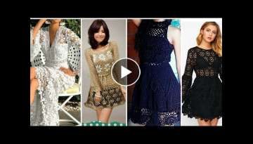 The most beautiful crochet lace pattern women fashion maxi dress/Boho fashion crochet mini dress