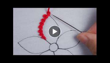 hand embroidery amazing scroll stitch needle work flower design with easy following tutorial